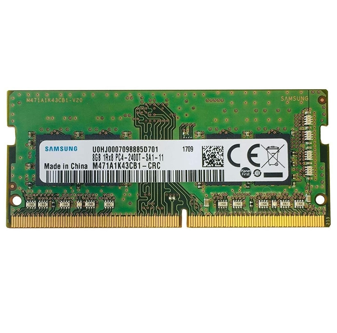 Begagnat Samsung 8GB DDR4 (1x8GB) SODIMM 1Rx8 PC4-2400T 2400MHz M471A1K43CB1-CRC