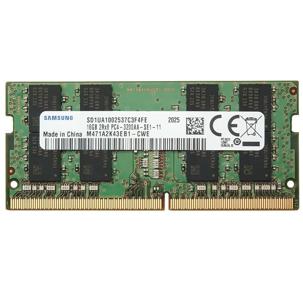 Begagnat Samsung 16GB DDR4 (1x16GB) SODIMM 2Rx8 PC4-3200AA 3200MHz RAM M471A2K43EB1-CWE