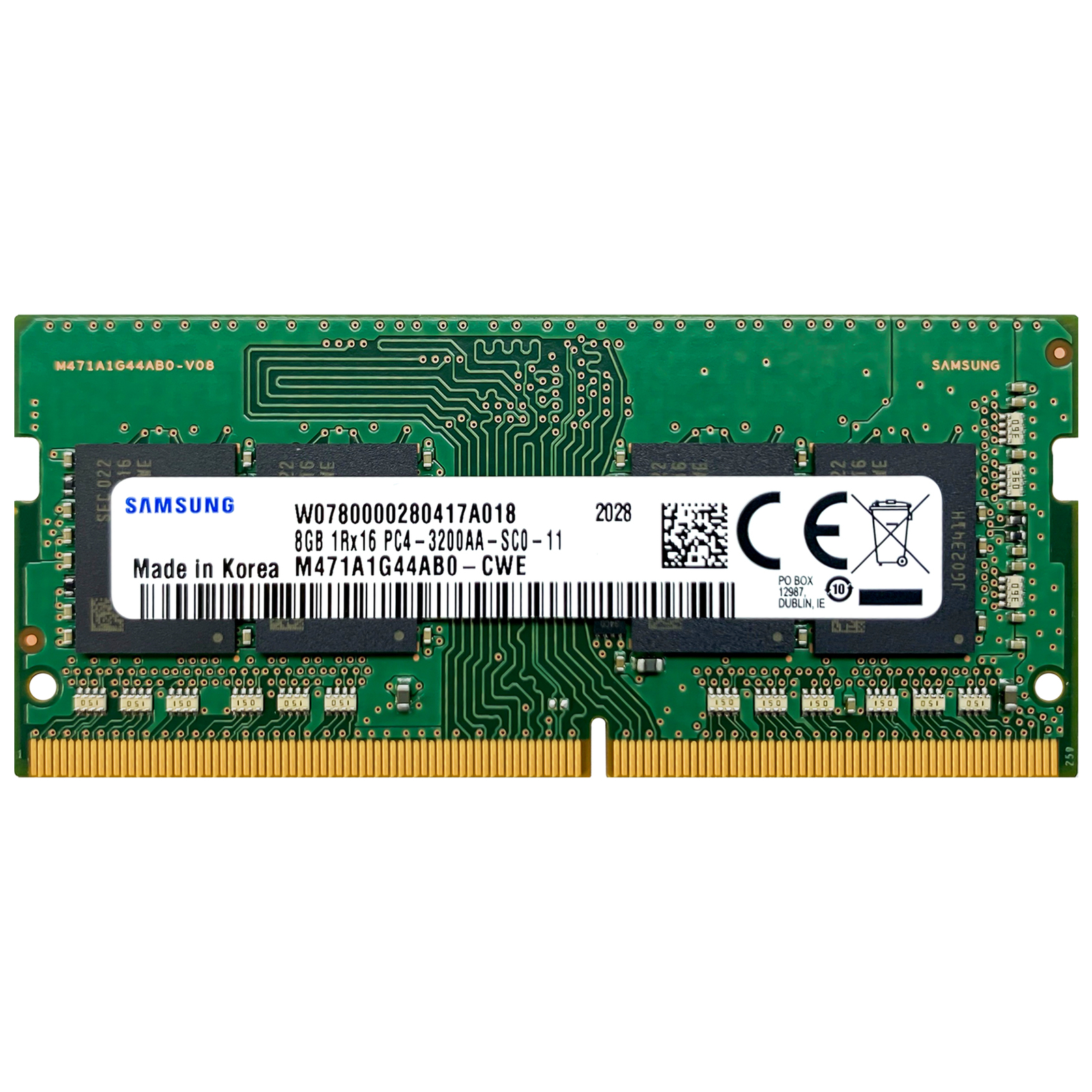 Begagnat Samsung 8GB DDR4 (1x8GB) SODIMM 1Rx16 PC4-3200AA 3200MHz M471A1G44AB0-CWE