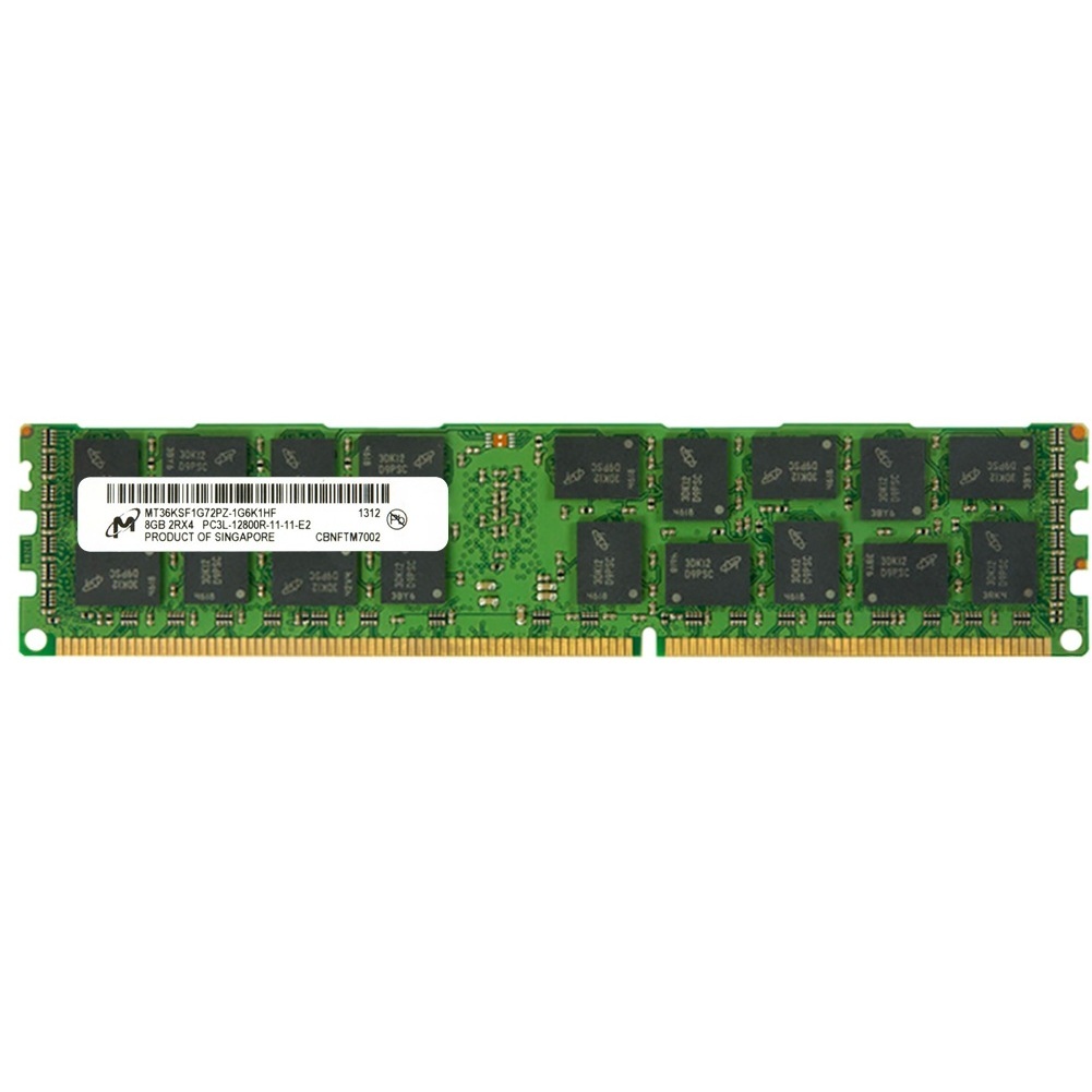 Begagnat Micron 8GB DDR3L (1x8GB) RDIMM 2Rx4 ECC PC3L-12800R 1600MHz Dual Rank x4 RAM MT36KSF1G72PZ-1G6K1HF