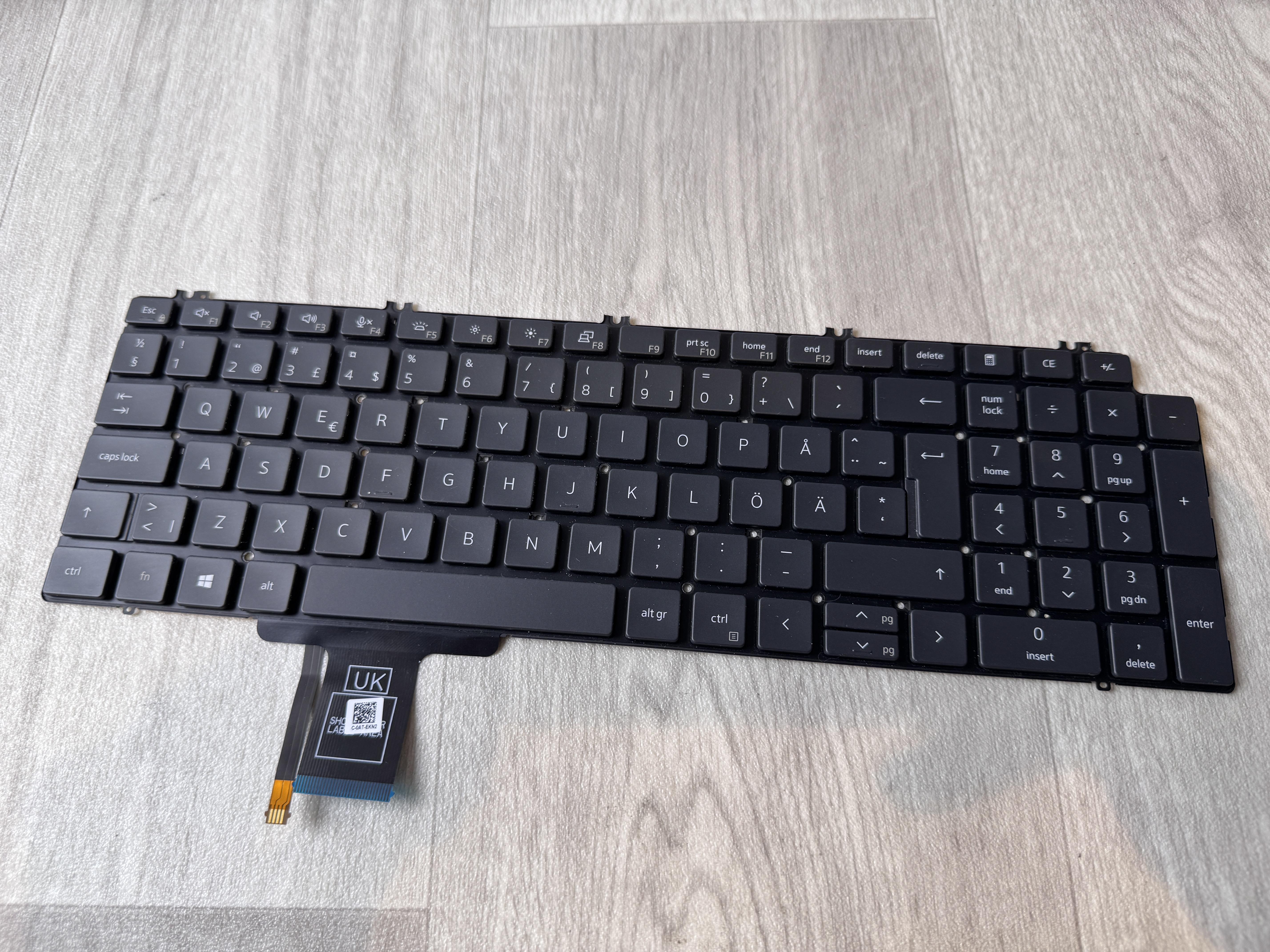 Begagnat Dell Swedish Keyboard Precision 7550 7560 7750 7760 0X36MK X36MK