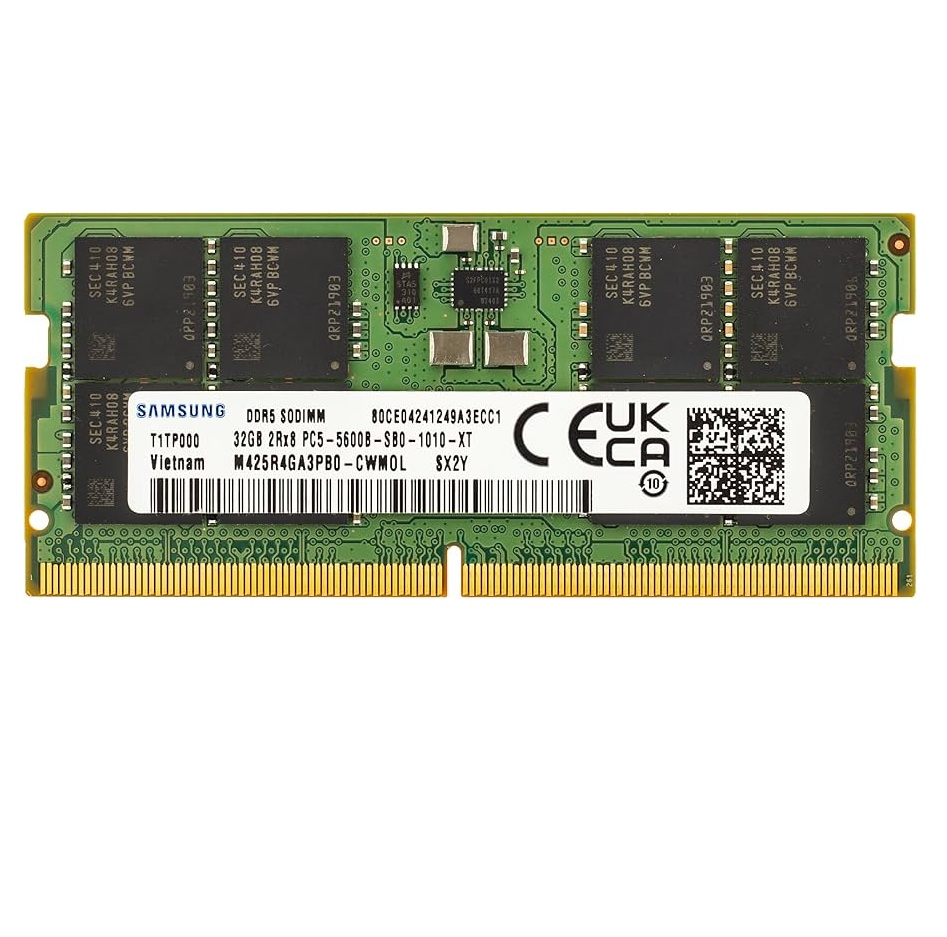 Begagnat Samsung 32GB DDR5 (1x32GB) SODIMM 2Rx8 PC5-5600B 5600MHz M425R4GA3PB0-CWM