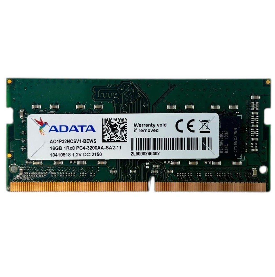 Begagnat Adata 16GB DDR4 (1x16GB) 3200MHz SODIMM Laptop RAM AO1P32NCSV1-BEWS