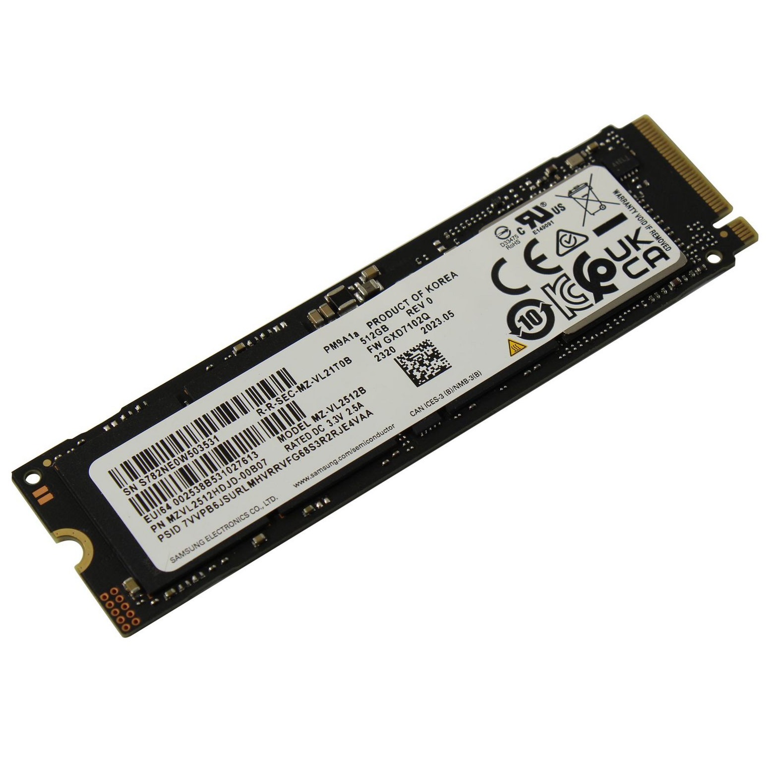 Begagnad 512GB Samsung PM9A1a M2 2280 NVMe Gen4 x4 MZVL2512HDJD-00BH1