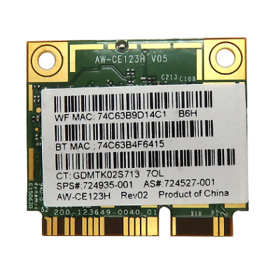 Begagnat AzureWave AW-CE123H 802.11 AC/N/B/G + Bluetooth 4.0 HP 724527-001