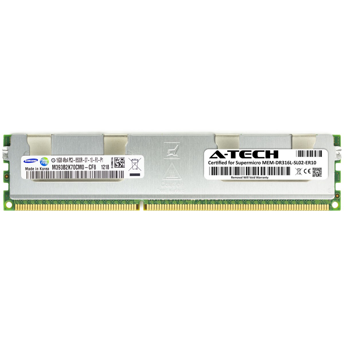 Begagnat Samsung 16GB DDR3 (1x16GB) PC3-8500R 1066MHz 4Rx4 ECC Server RAM M393B2K70CM0-CF8