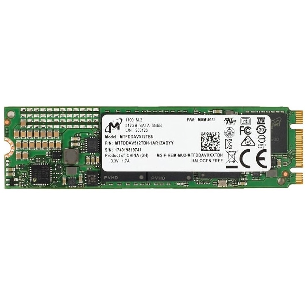 Begagnad 512GB Micron 1100 SSD M2 2280 SATA MTFDDAV512TBN