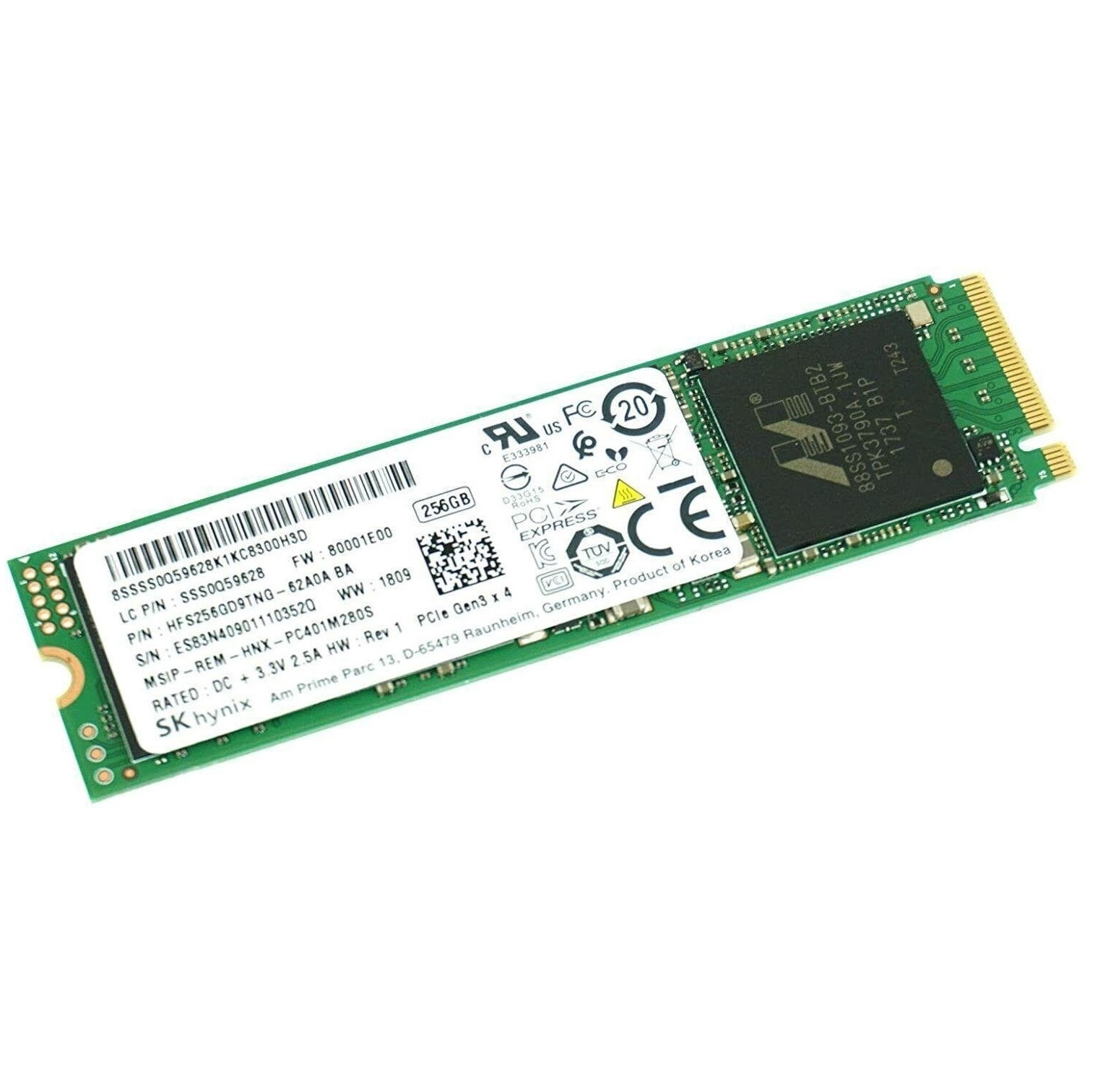 Begagnad 256GB SK Hynix PC401 SSD M2 2280 NVMe PCIe Gen3 x4 HFS256GD9TNG
