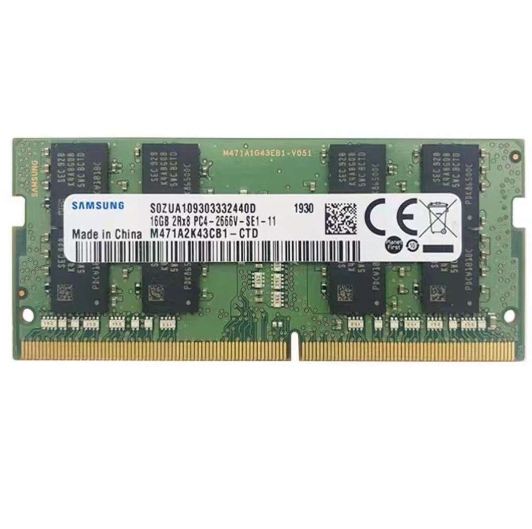Begagnat Samsung 16GB DDR4 (1x16GB) SODIMM 2Rx8 PC4-2666V 2666MHz M471A2K43CB1-CTD