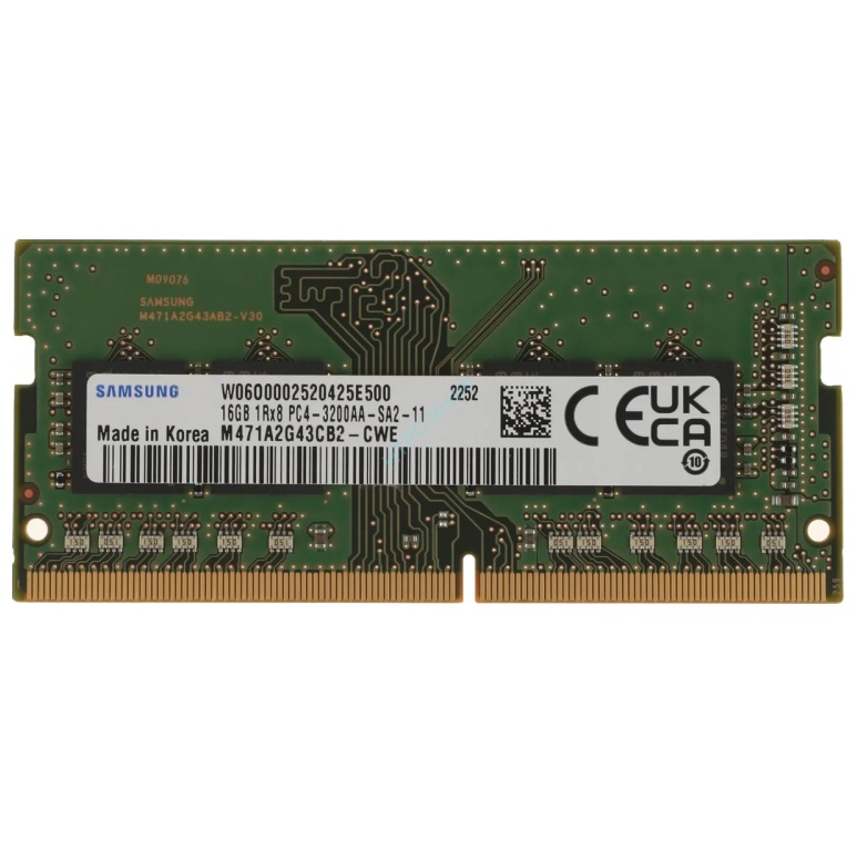Begagnat Samsung 16GB DDR4 (1x16GB) SODIMM 1Rx8 PC4-3200AA 3200MHz M471A2G43CB2
