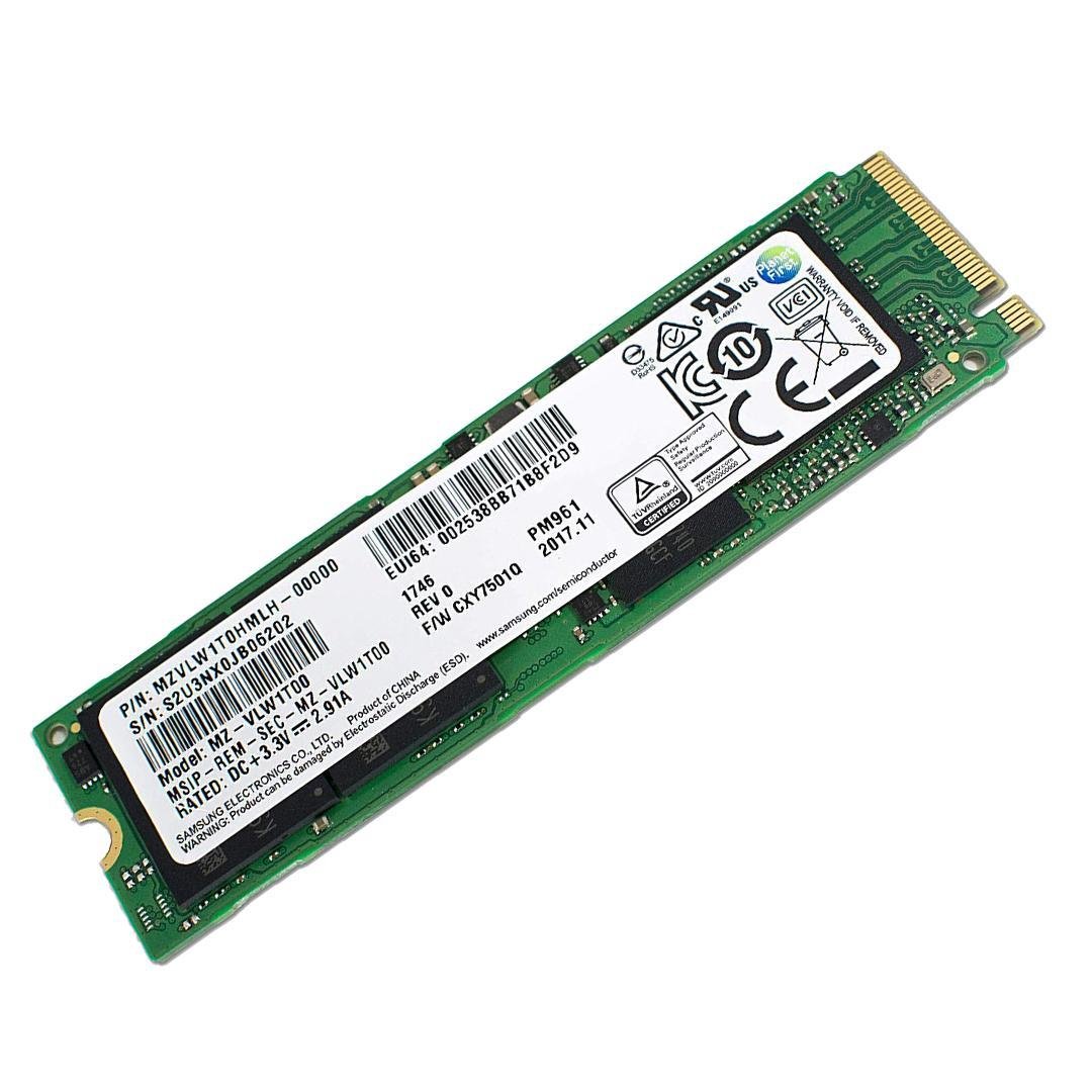 Begagnad 256GB Samsung PM961 SSD M2 2280 NVMe PCIe Gen3 x4 MZVLW1T0HMLH