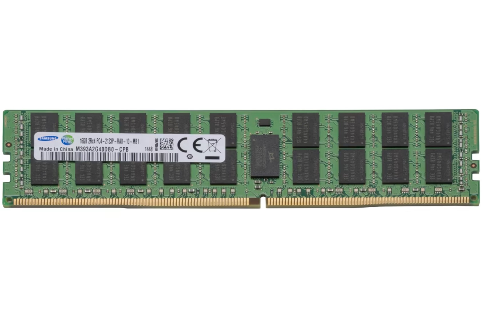 Begagnat Samsung 16GB DDR4 (1x16GB) RDIMM 2Rx4 ECC PC4-17000P-R 2133MHz Dual Rank x4