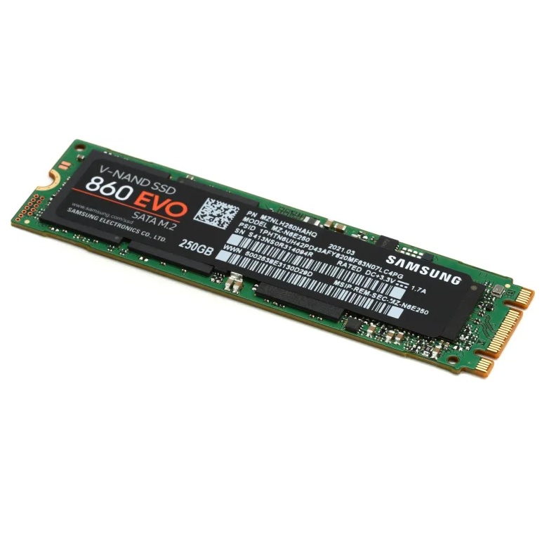 Begagnad 250GB Samsung 860 EVO Series SATA M2 V-NAND SSD MZNLH250HAHQ MZ-N6E250