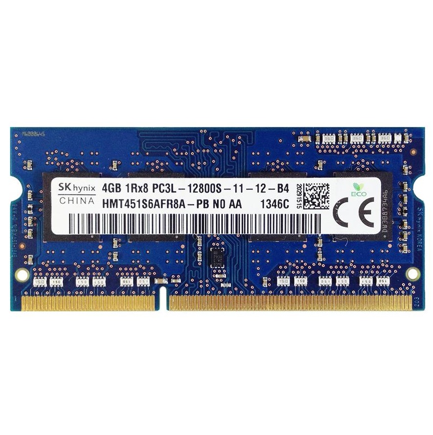Begagnat SK Hynix 4GB DDR3L (1x4GB) SODIMM 1Rx8 PC3L-12800S 1600Mhz HMT451S6AFR8A-PB