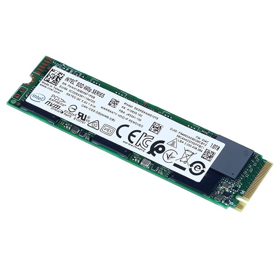 Begagnad 1TB Intel 660p M2 2280 NVMe Gen3 x4 SSD Disk SSDPEKNW010T8
