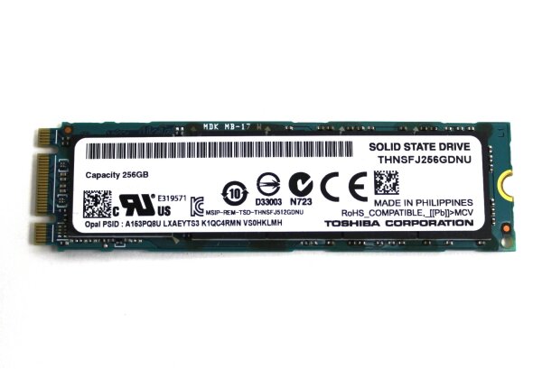 Begagnad 256GB Toshiba THNSFJ256GDNU SSD M2 2280 SATA