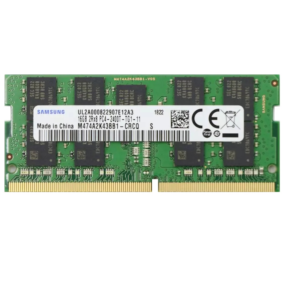 Begagnat Samsung 16GB DDR4 (1x16GB) SODIMM Server ECC 2Rx8 PC4-2400T 2400MHz M474A2K43BB1-CRC0Q