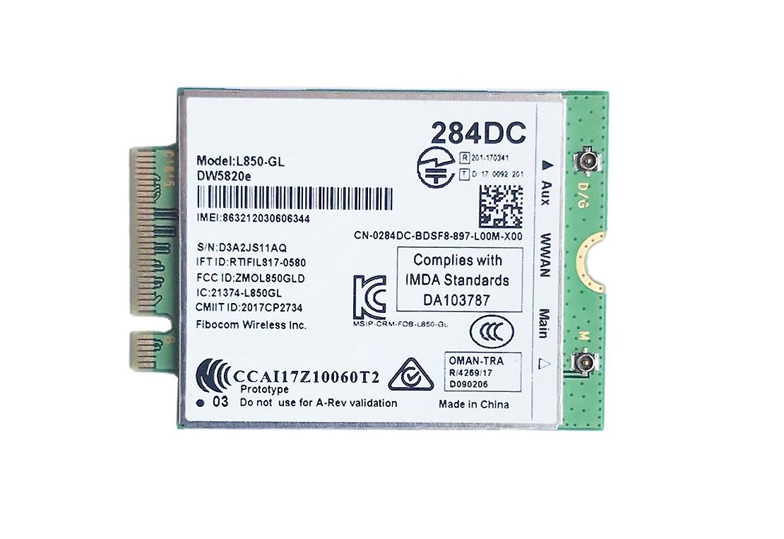 Begagnat Dell DW5820e Fibocom L850-GL XMM 7360 4G LTE 284DC