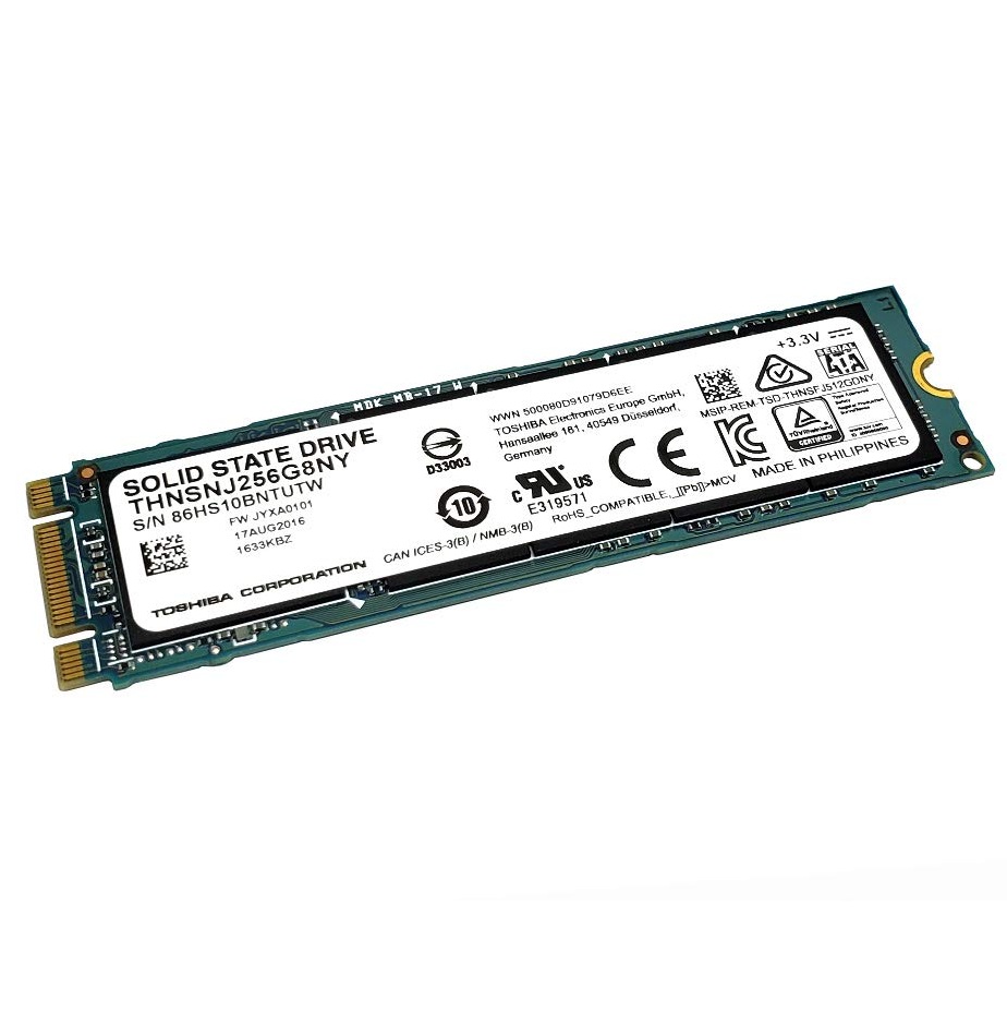 Begagnad Toshiba 256GB SSD M2 2280 SATA THNSNJ256G8NY