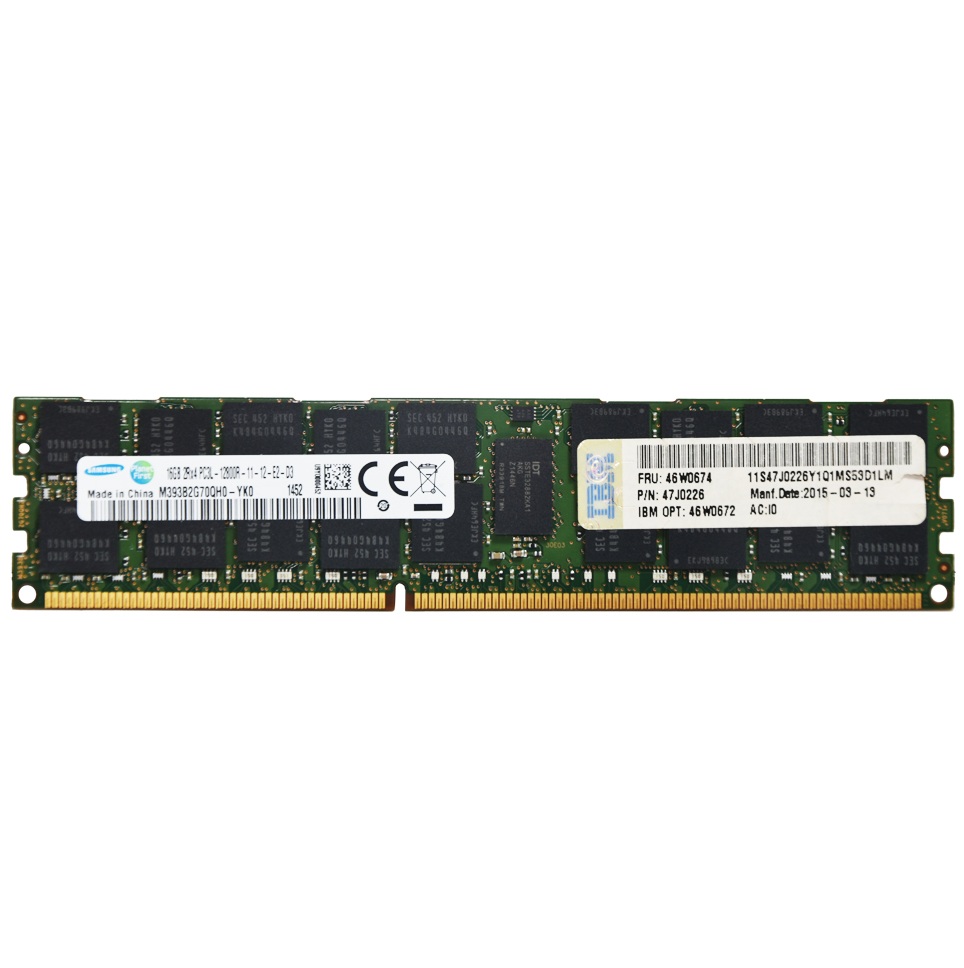 Begagnat Samsung 16GB DDR3L (1x16GB) Reg ECC 1600MHz M393B2G70QH0-YKO Server RAM