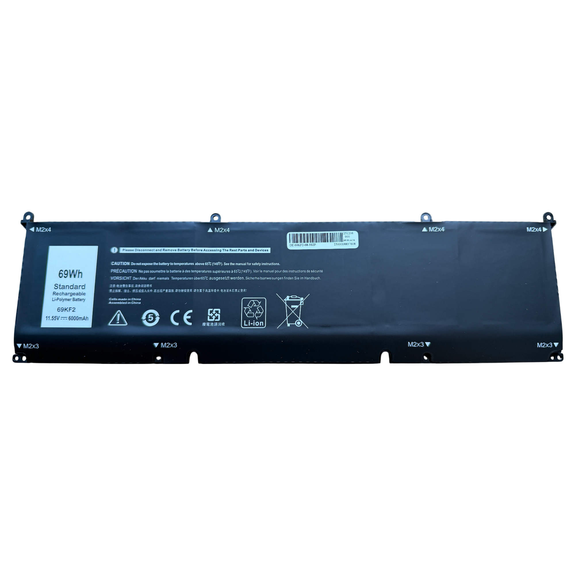 Nytt! 69KF2 Batteri Dell 5550 5560 5570 M15 M17 R3 XPS 15 9500 9510 9520 6000mAh