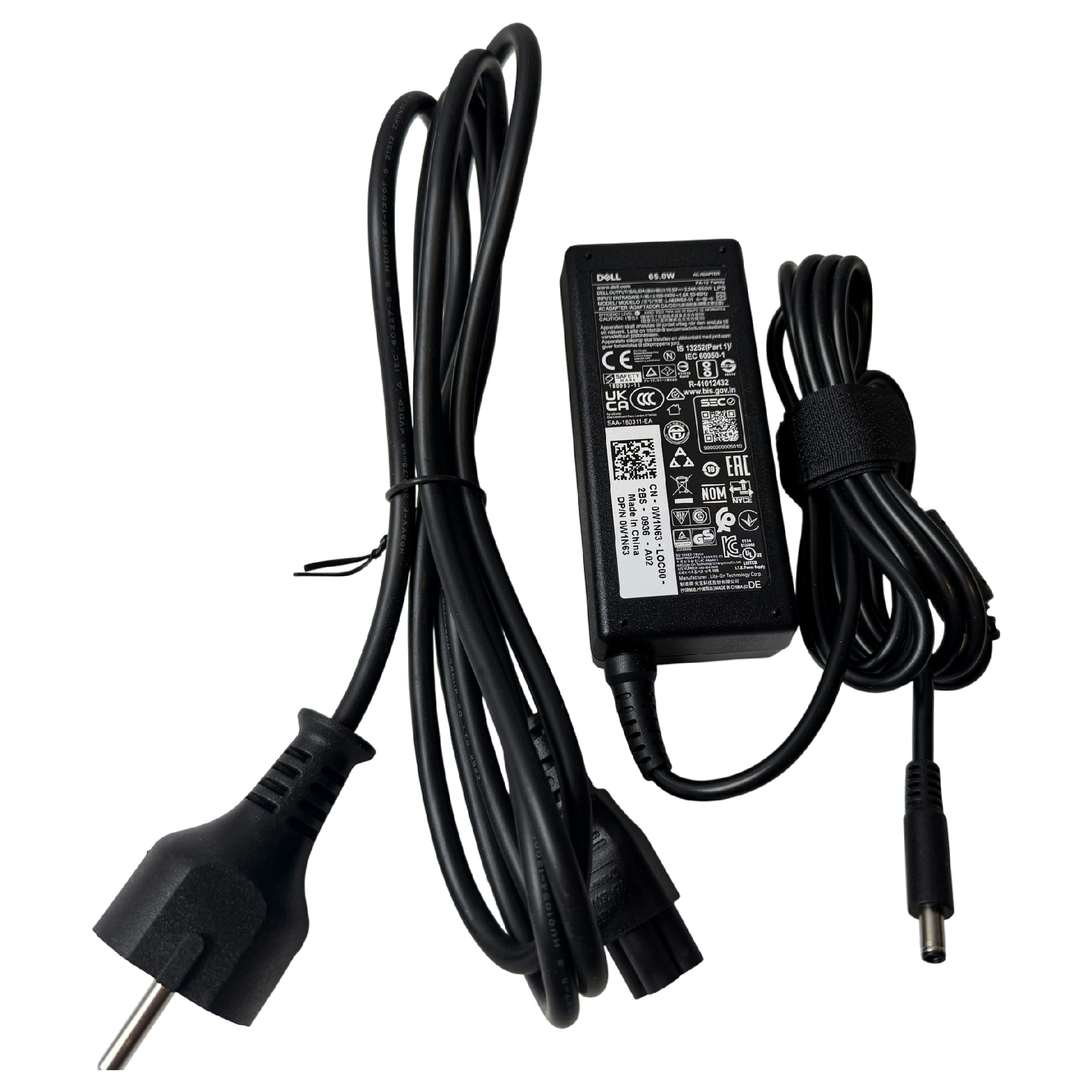 Nyskick! Begagnad Dell Original AC adapter 0W1N63 65W 19.5V 3.34A