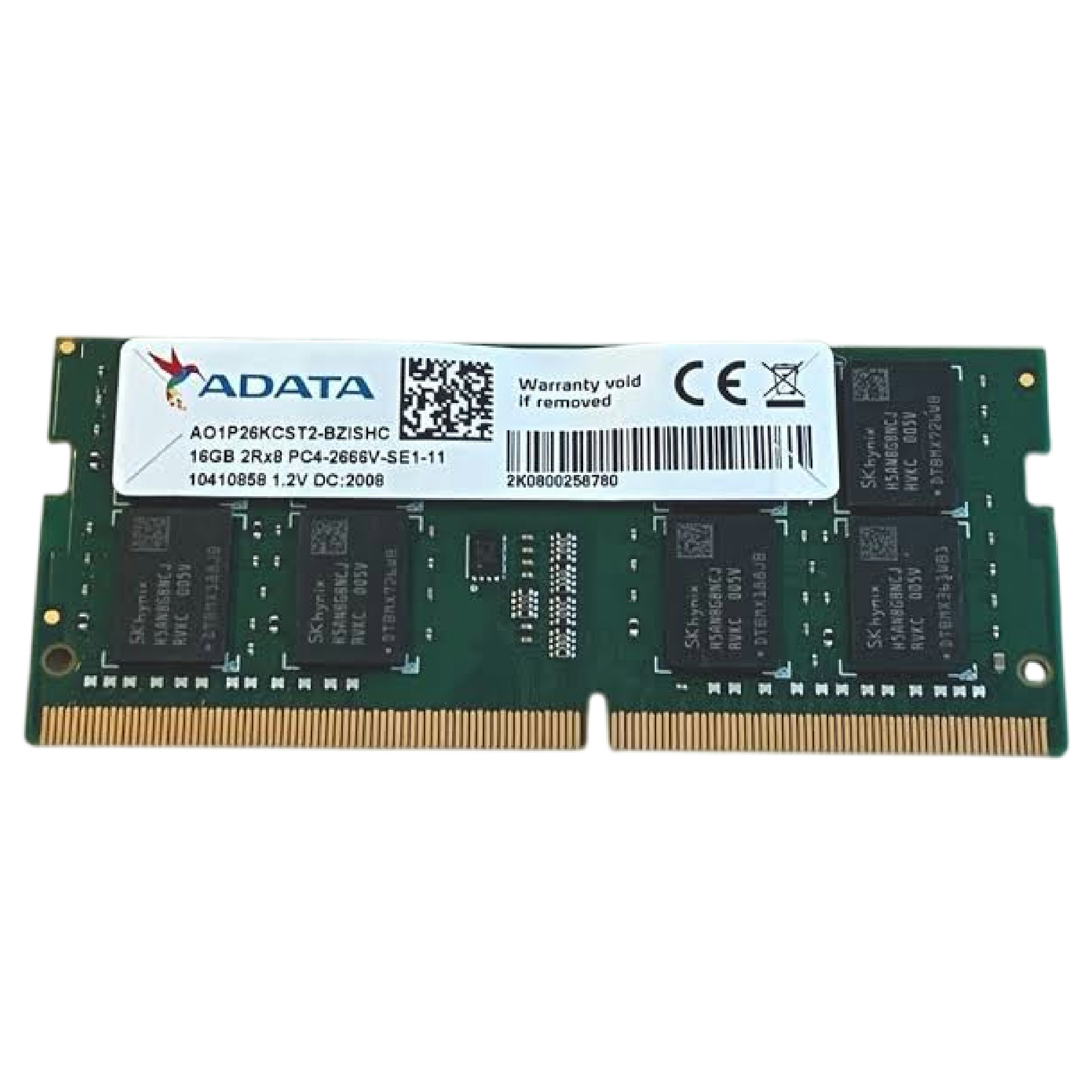 Begagnat ADATA 16GB DDR4 (1x16GB) SODIMM 2Rx8 PC4-2666V 2666MHz A01P26KCST2-MZISHC