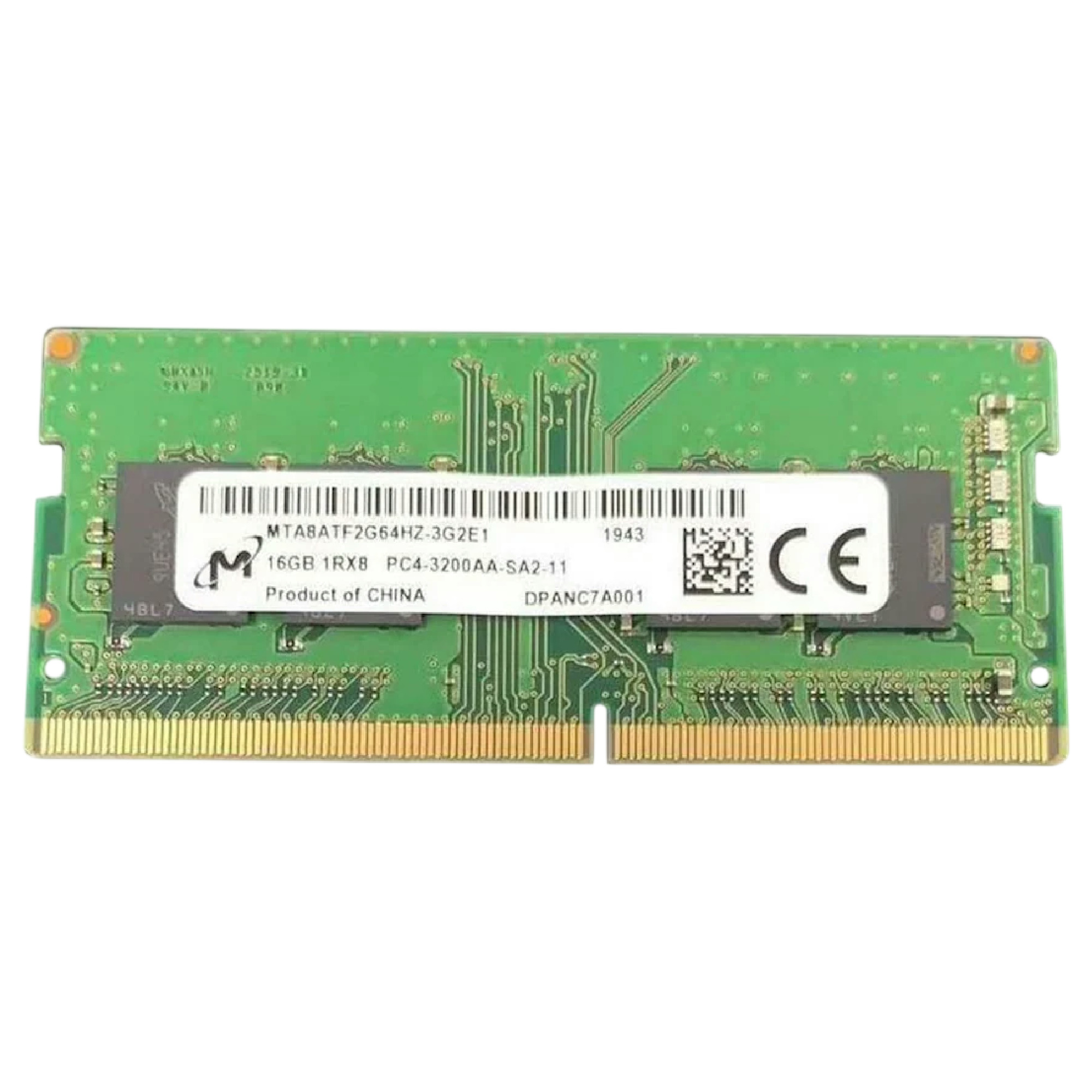 Begagnat Micron 16GB DDR4 (1x16GB) SODIMM 1Rx8 PC4-3200AA 3200MHz MTA8ATF2G64HZ-3G2E1
