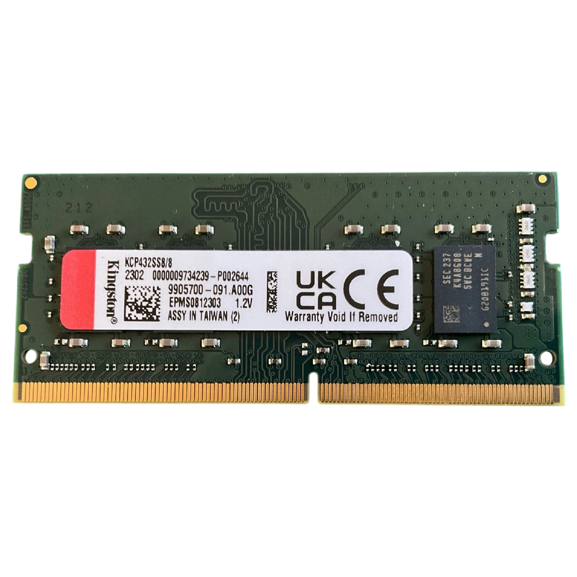 Begagnat Kingston 8GB DDR4 (1x8GB) KCP432SS8/8 SODIMM 1Rx8 PC4-3200AA 3200MHz