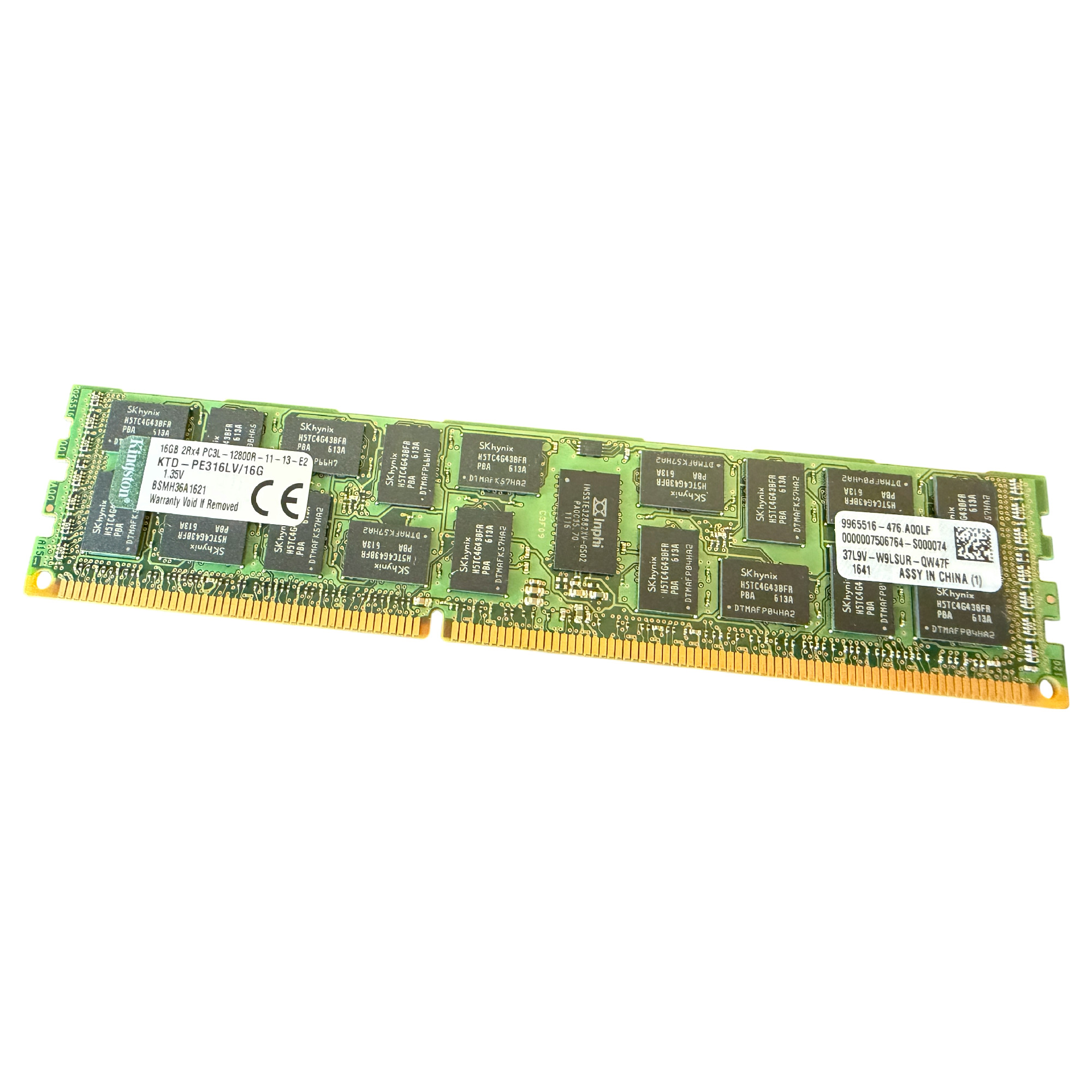 Begagnat Kingston 16GB DDR3L (1x16GB) 2Rx4 PC3-12800R 1600MHz ECC RDIMM KTD-PE316LV/16G