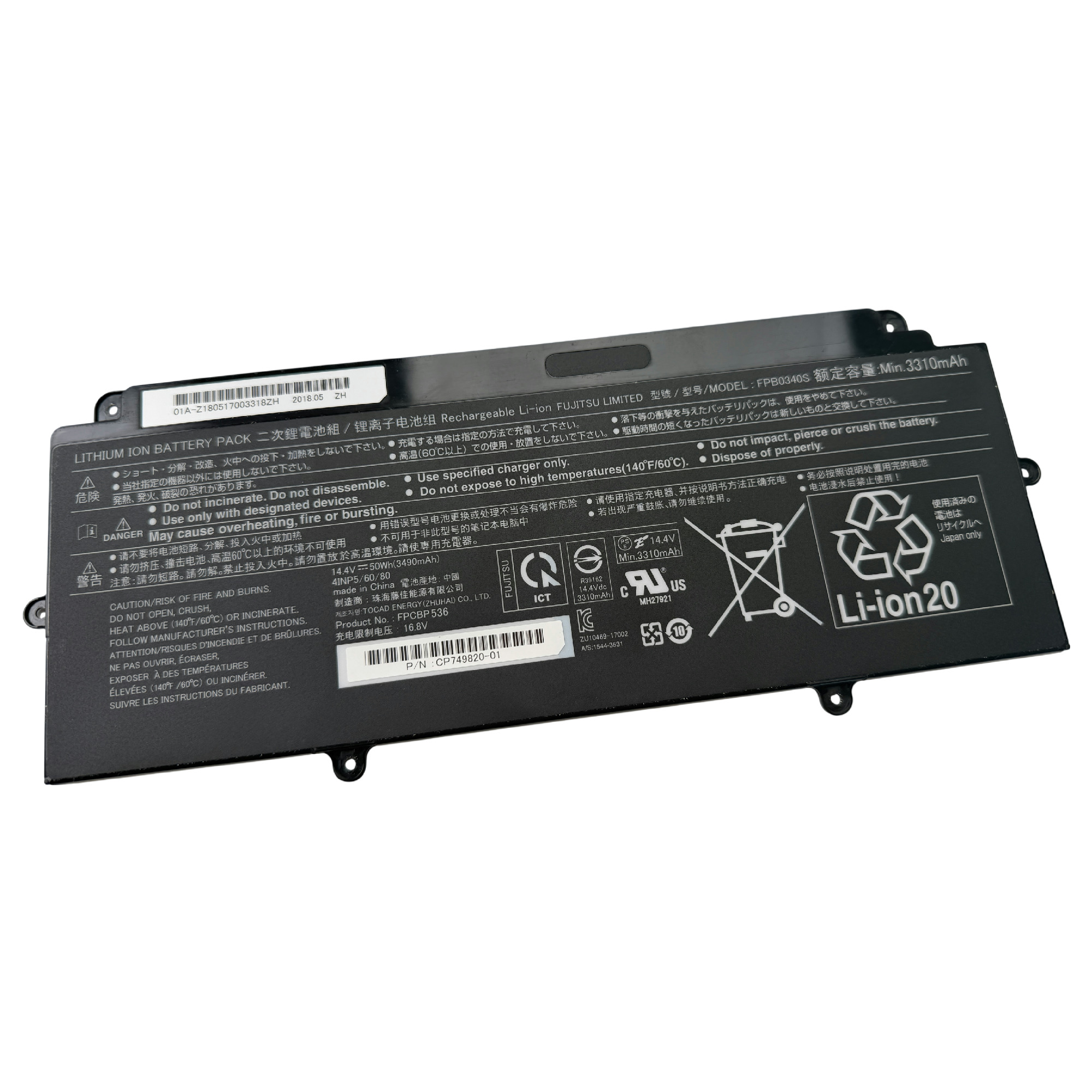Begagnat Original Batteri Fujitsu Lifebook FPCBP536 U9310x U9311X U937 U938 U939 U939x