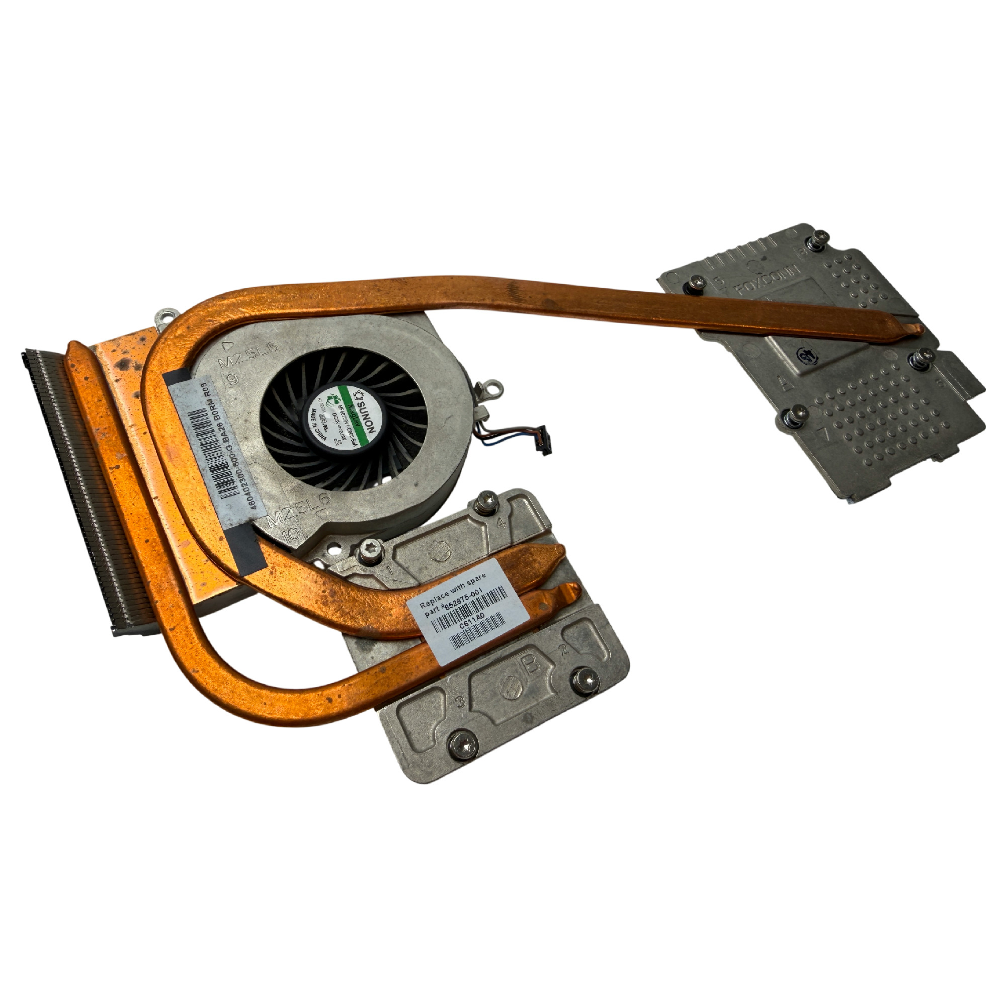 Begagnad Original HP EliteBook 8560w 8570W Kylfläkt & Heatpipe 652675-001
