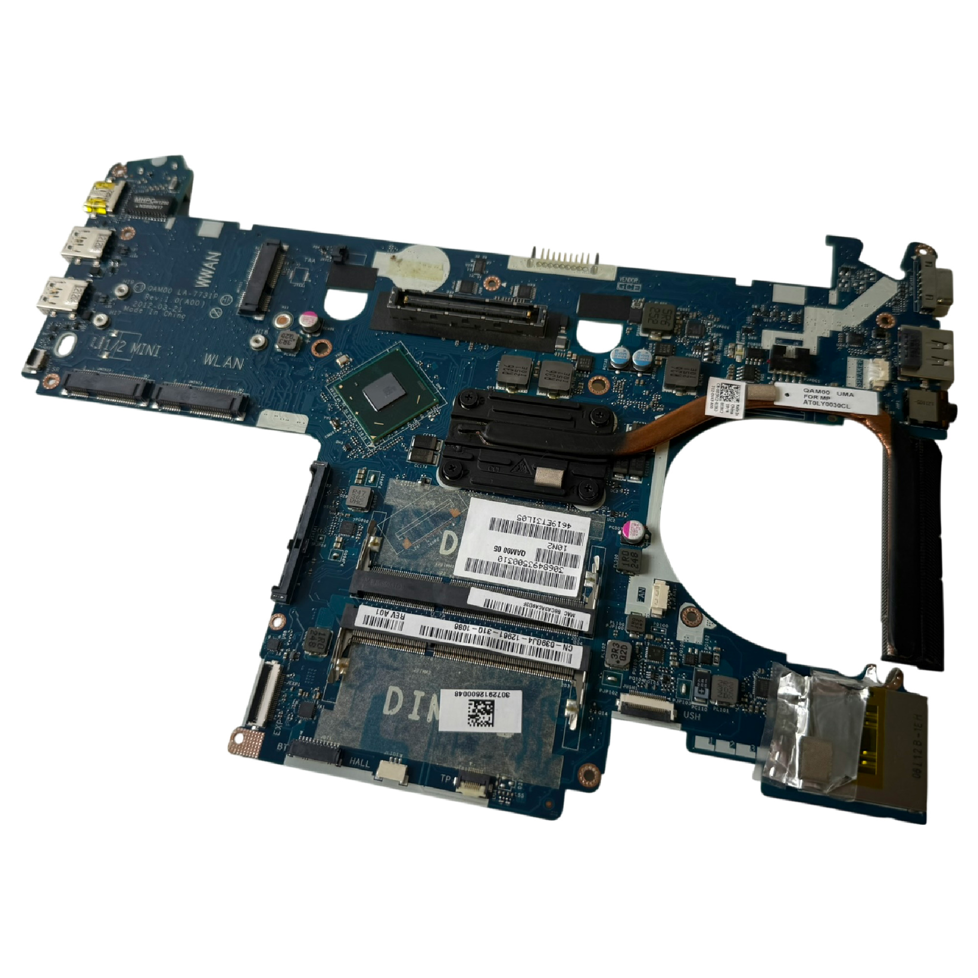 Original Dell Moderkort Latitude E6230 Core i5-3320M 2.60GHz 039GJ4 LA-7731P