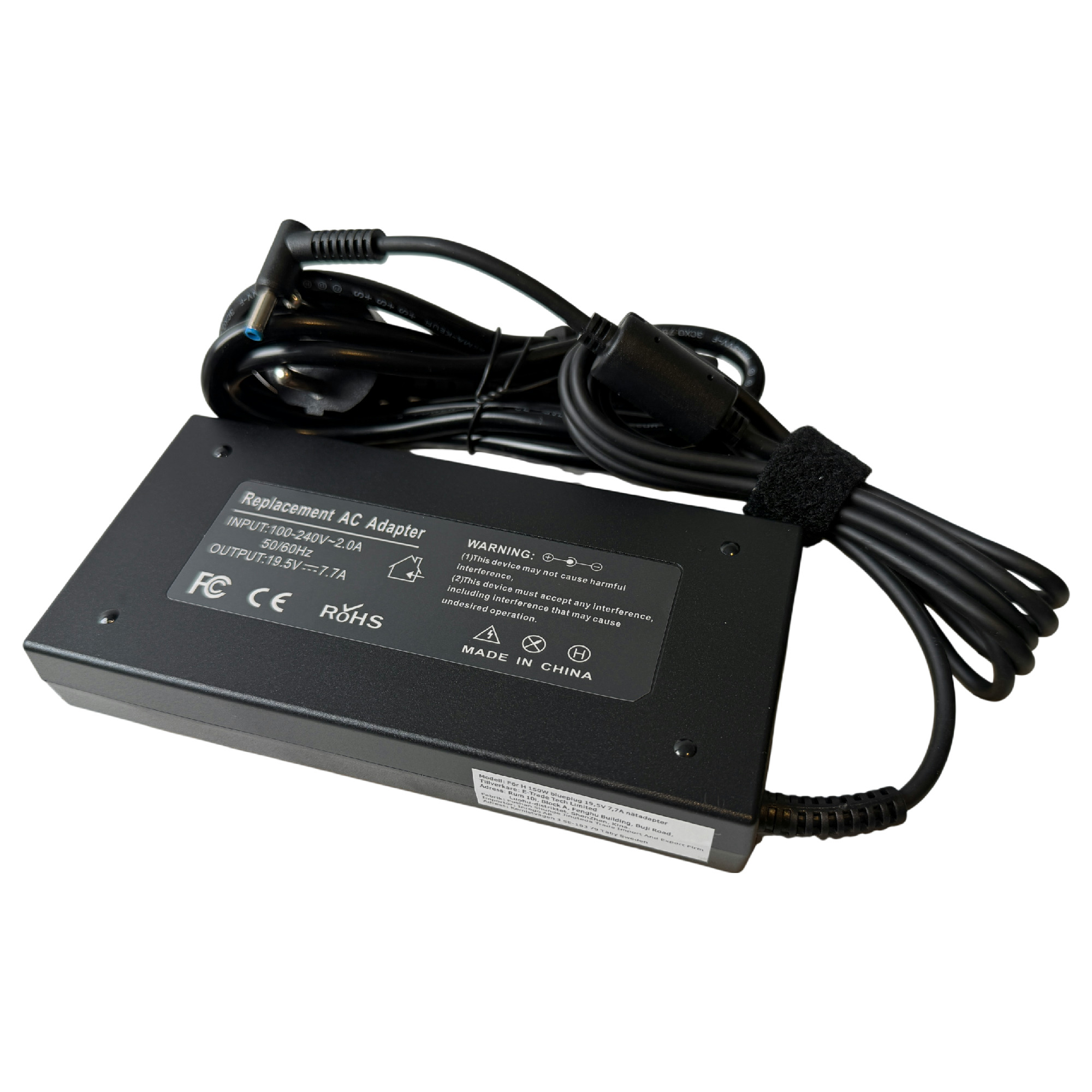 NY! Ersättnings laddare 150W HP Bluepinn 19.5V 7.7A 150W