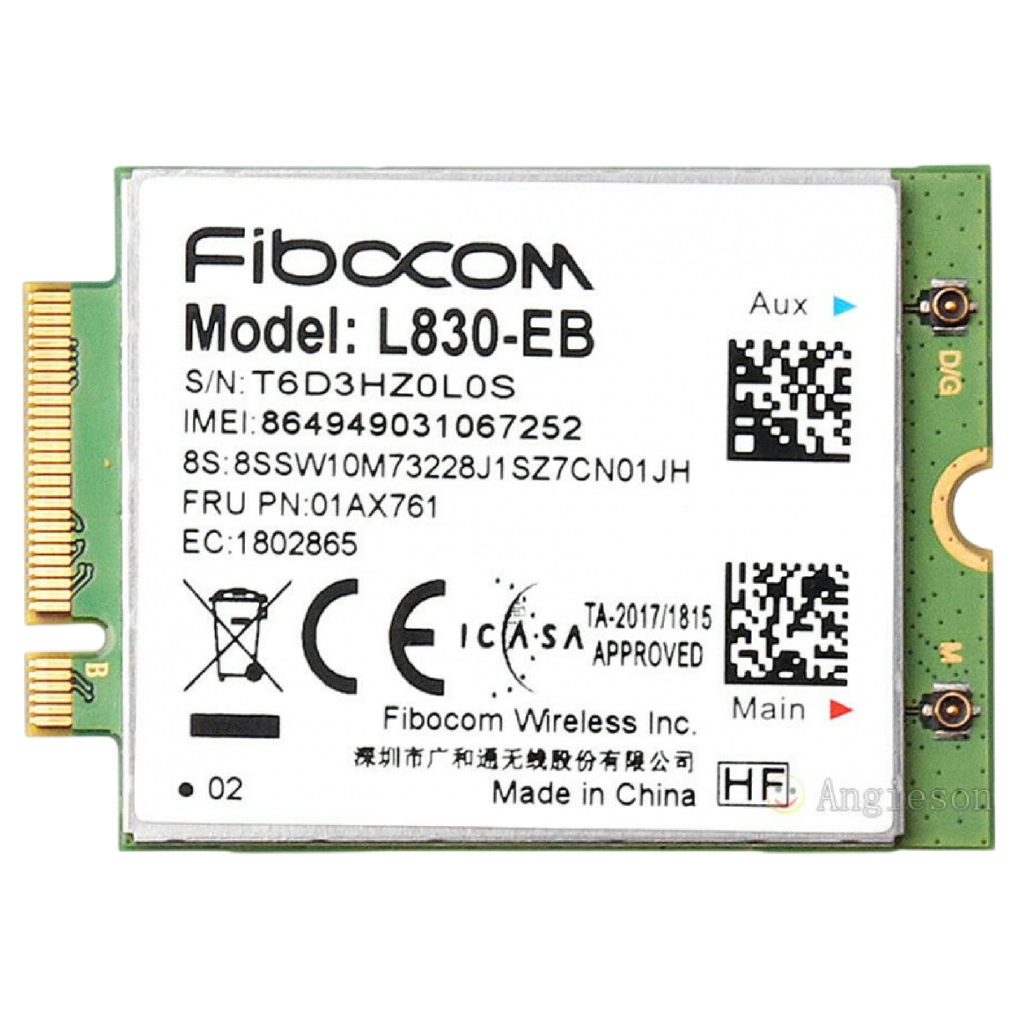 Begagnat Lenovo L830-EB ThinkPad Fibocom Card FRU 01AX761 4G LTE