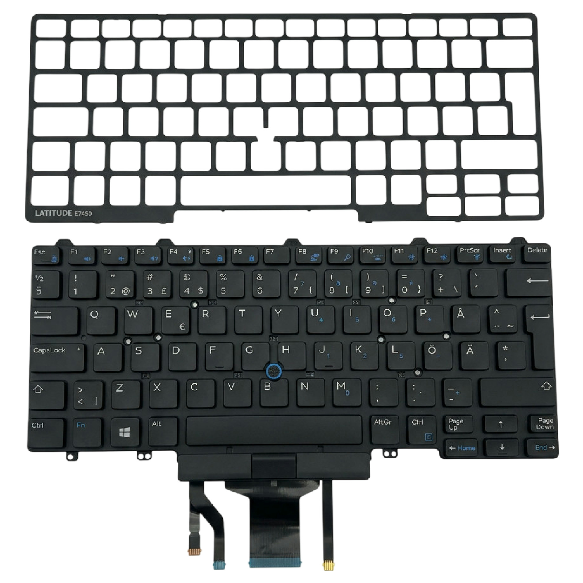 Begagnat Dell Latitude E5450 E5470 E7450 E7470 Tangentbord keyboard 04PTC5 ink. ram