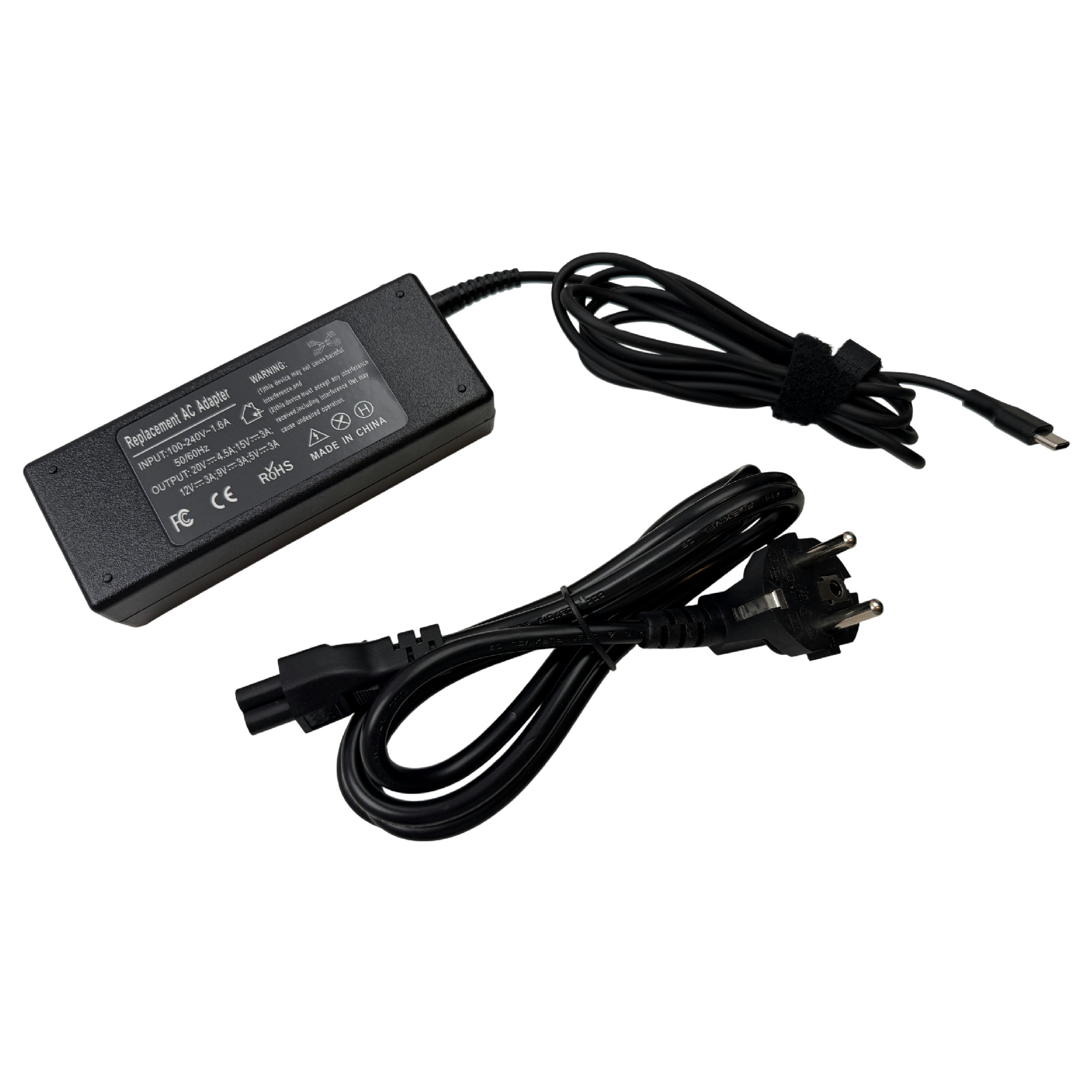 NY! Ersättnings laddare 90W USBC HP Dell Lenovo MacBook 20V 4.5A 15V 3A 12V 3A