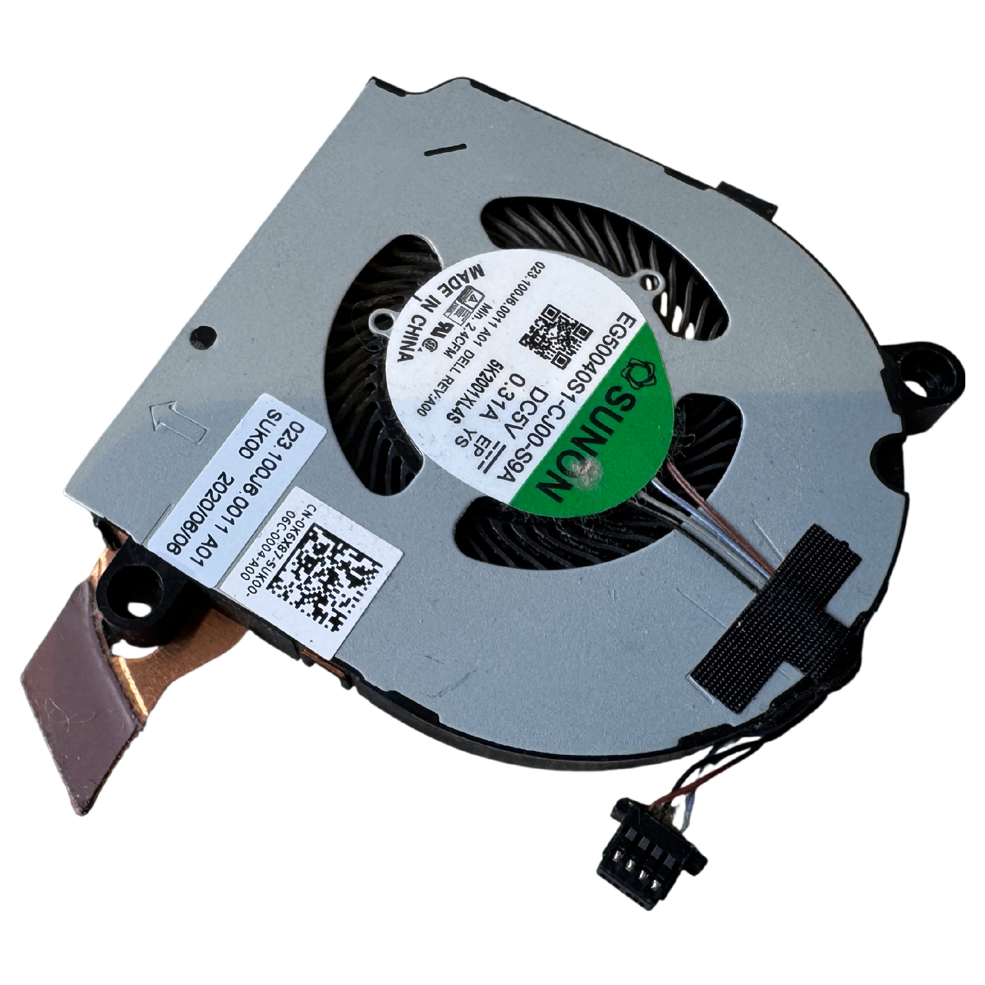 Begagnad Original Dell Fläkt Latitude 13 5310 CPU Cooling Fan DC5V 0.31A 0K6X87 EG50040S1-CJ00-S9A