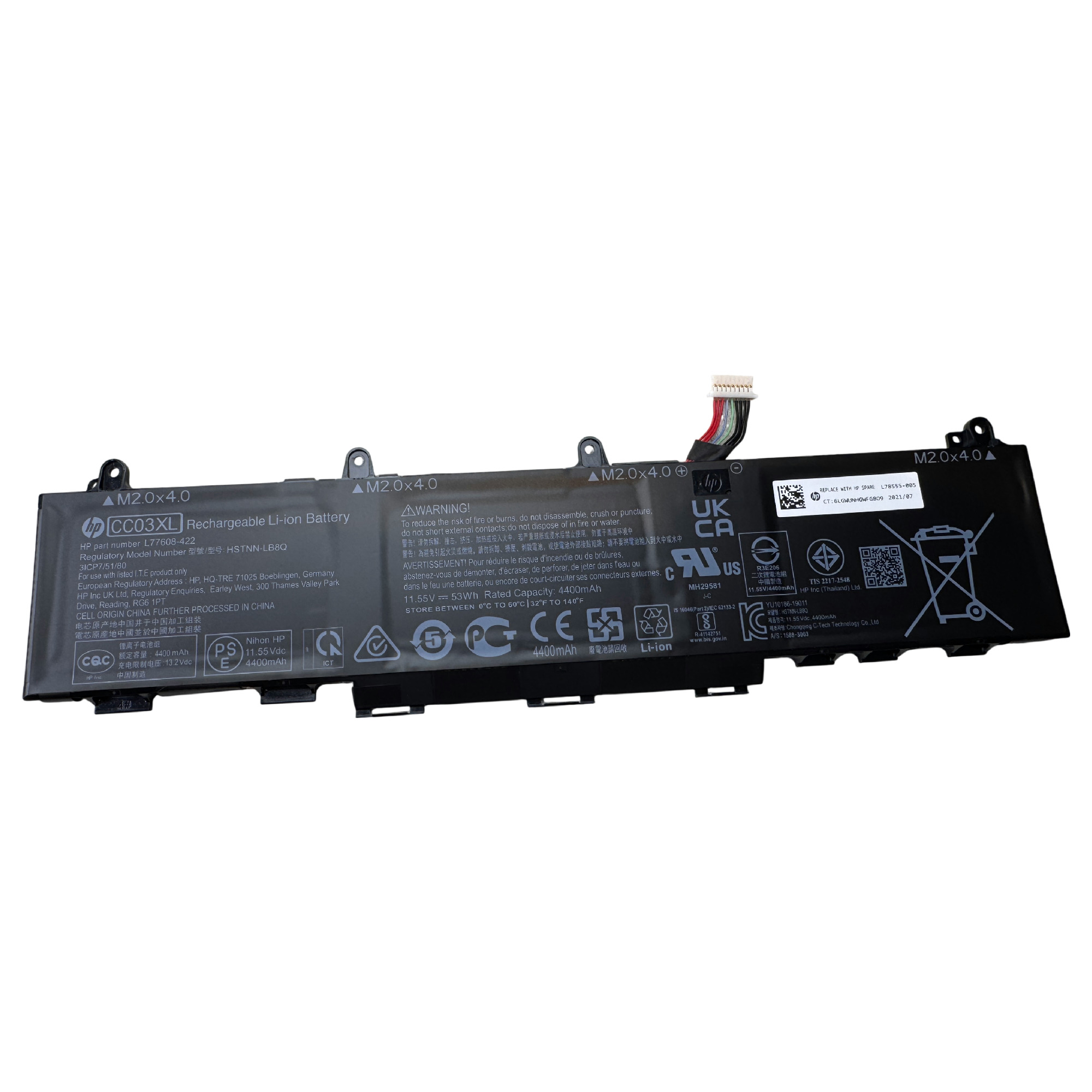 Beg.Original HP Batteri Elitebook 830 835 840 845 G7 G8 CC03XL 53Wh 4400mAh