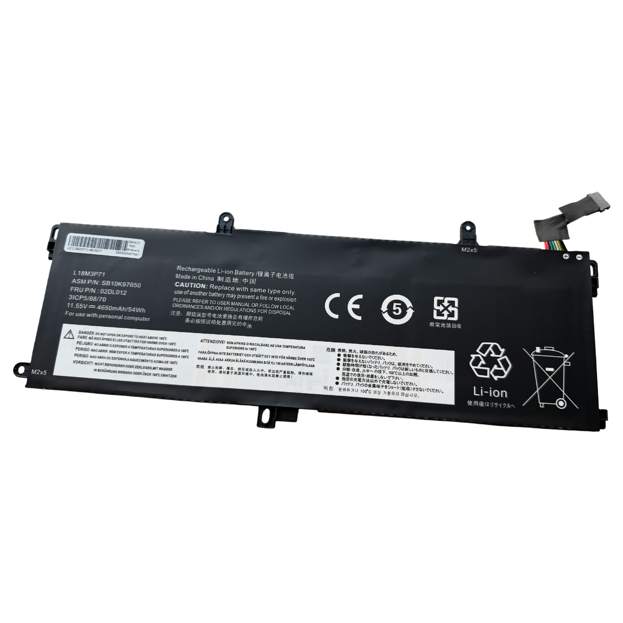 NY! Batteri Lenovo ThinkPad T590 P53S ThinkPad T15 Gen1/2 L18M3P71 4650Mah 53Wh