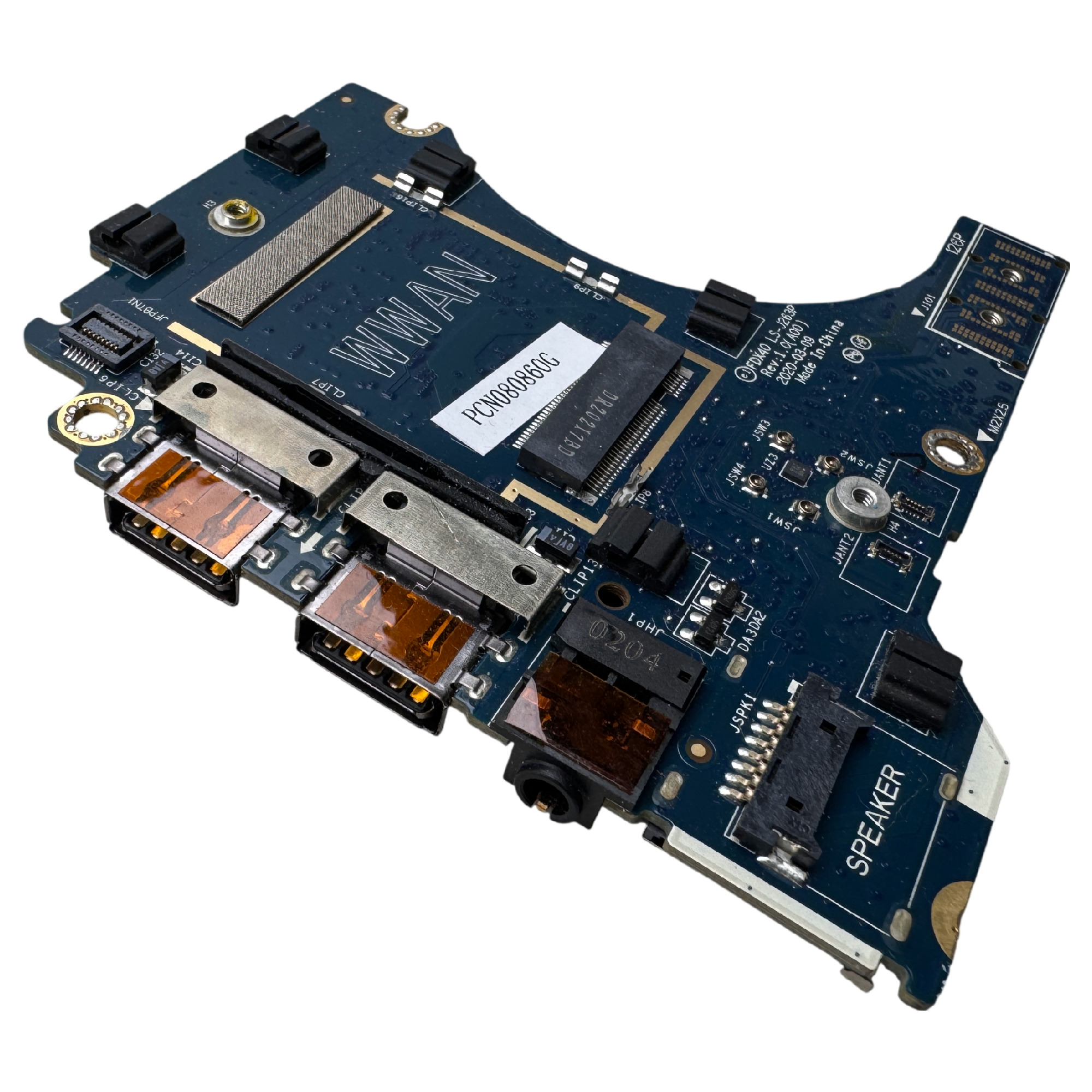Begagnat Dell LS-J263P USB Audio Port IO Circuit Board WWAN port Dell Latitude 7410
