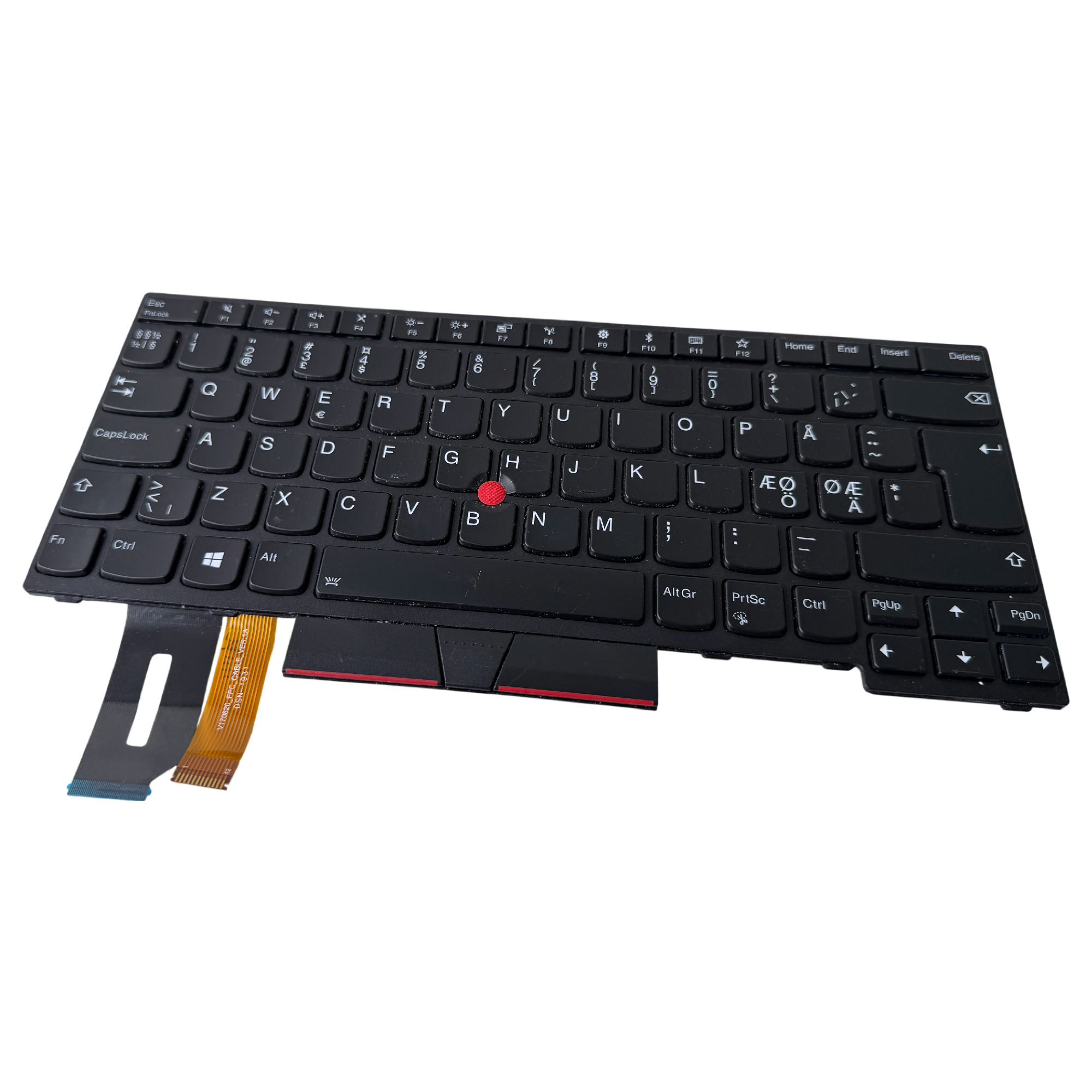Begagnat Lenovo Nordic Keyboard Thinkpad E480 E490 L380 L390 L480 T480s T490 P43S FRU 01YP559