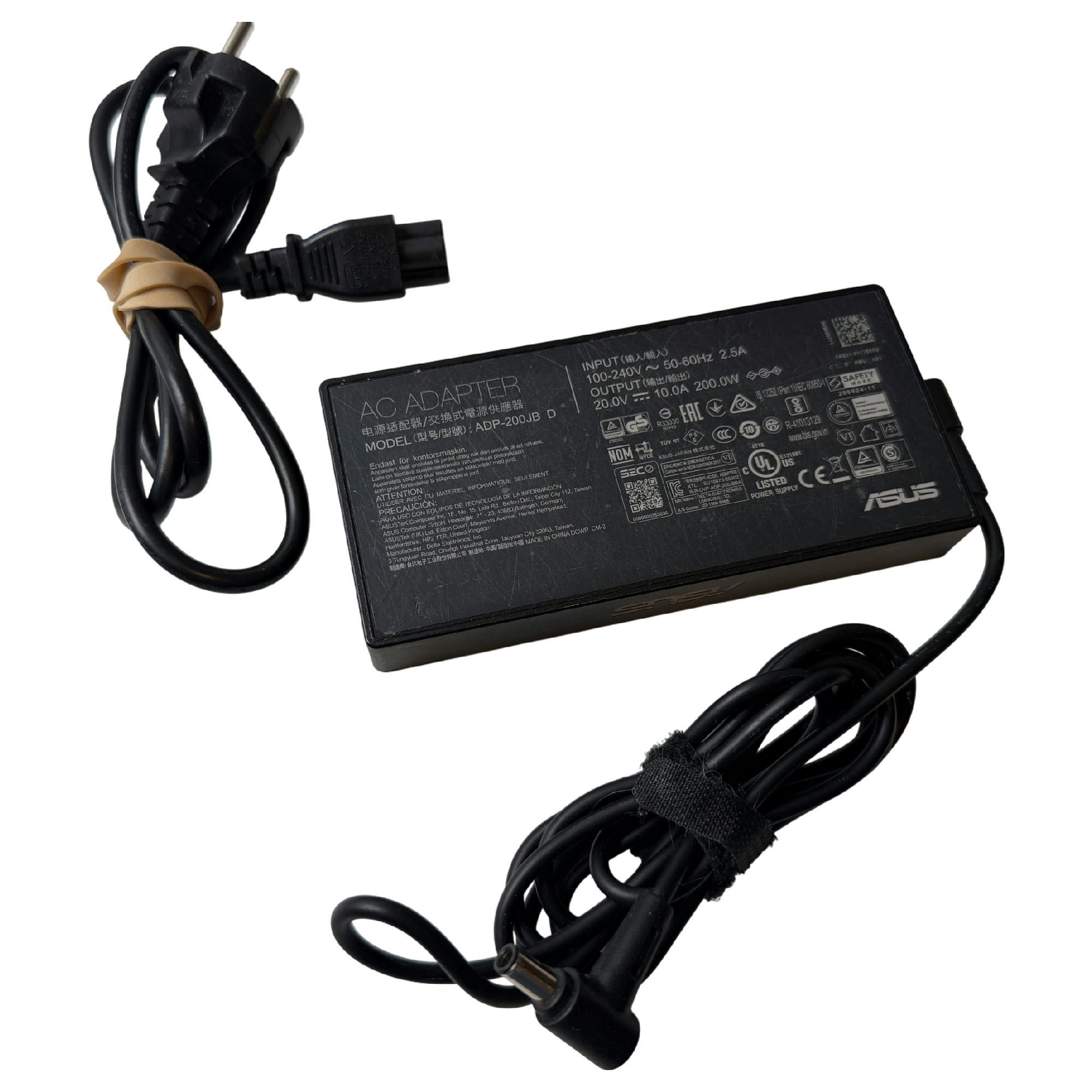 Begagnad Original Laddare 200W ASUS ROG TUF Gaming 20V 10A Modell ADP-200JB D