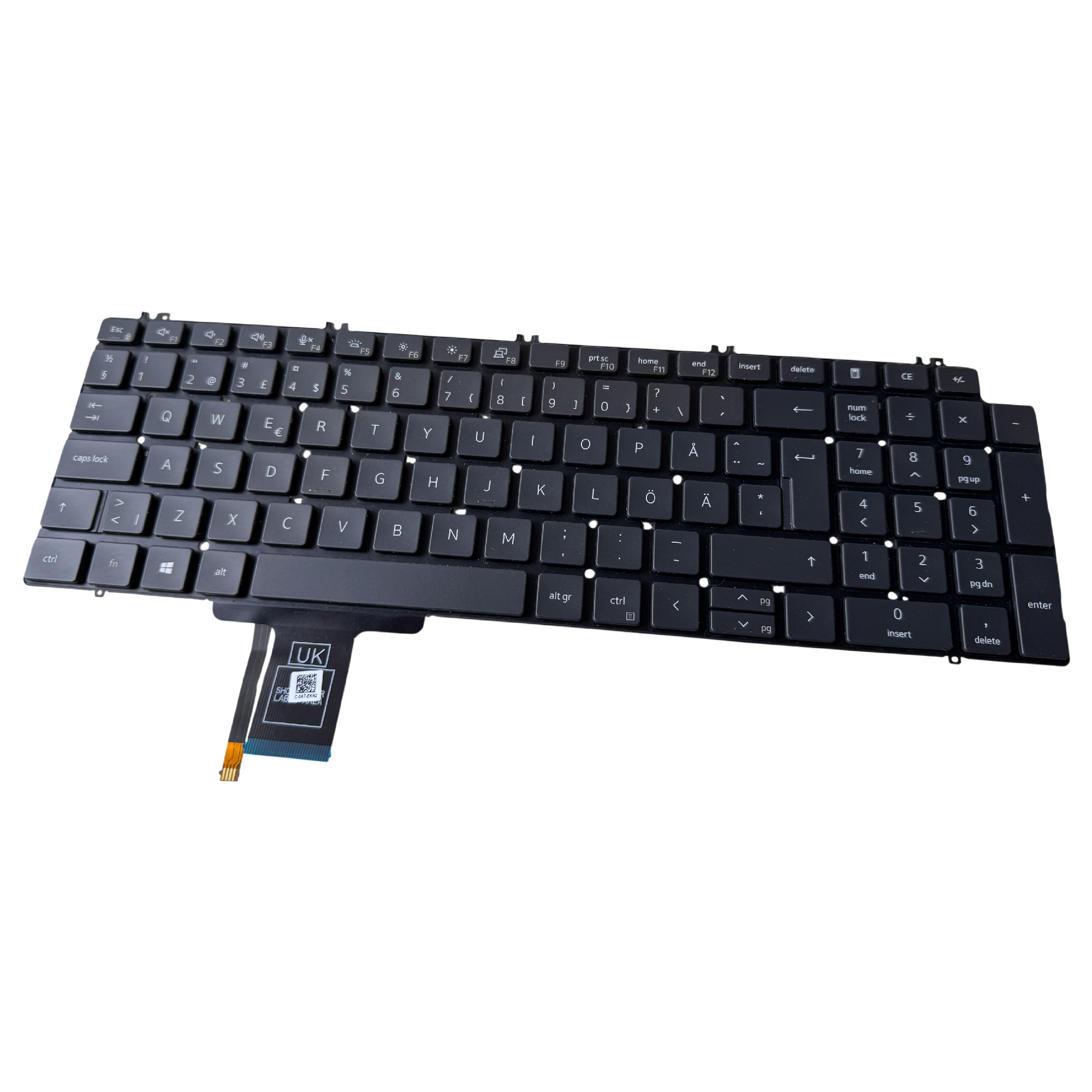 Begagnat Dell Nordic Keyboard Precision 5750 5760 5770 5550 5560 5570 XPS 9500 9510 9520 9700 9710 9720 9730