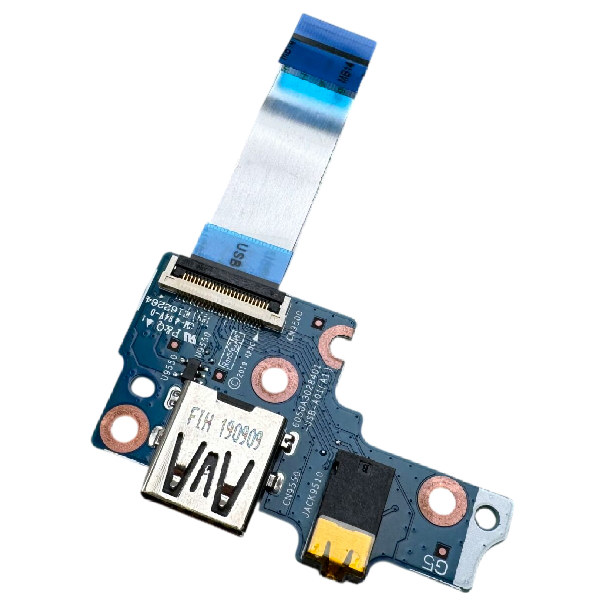 Begagnad HP ProBook 640 650 G4 G5 Series 6050A3028401 USB Board w/ Cable