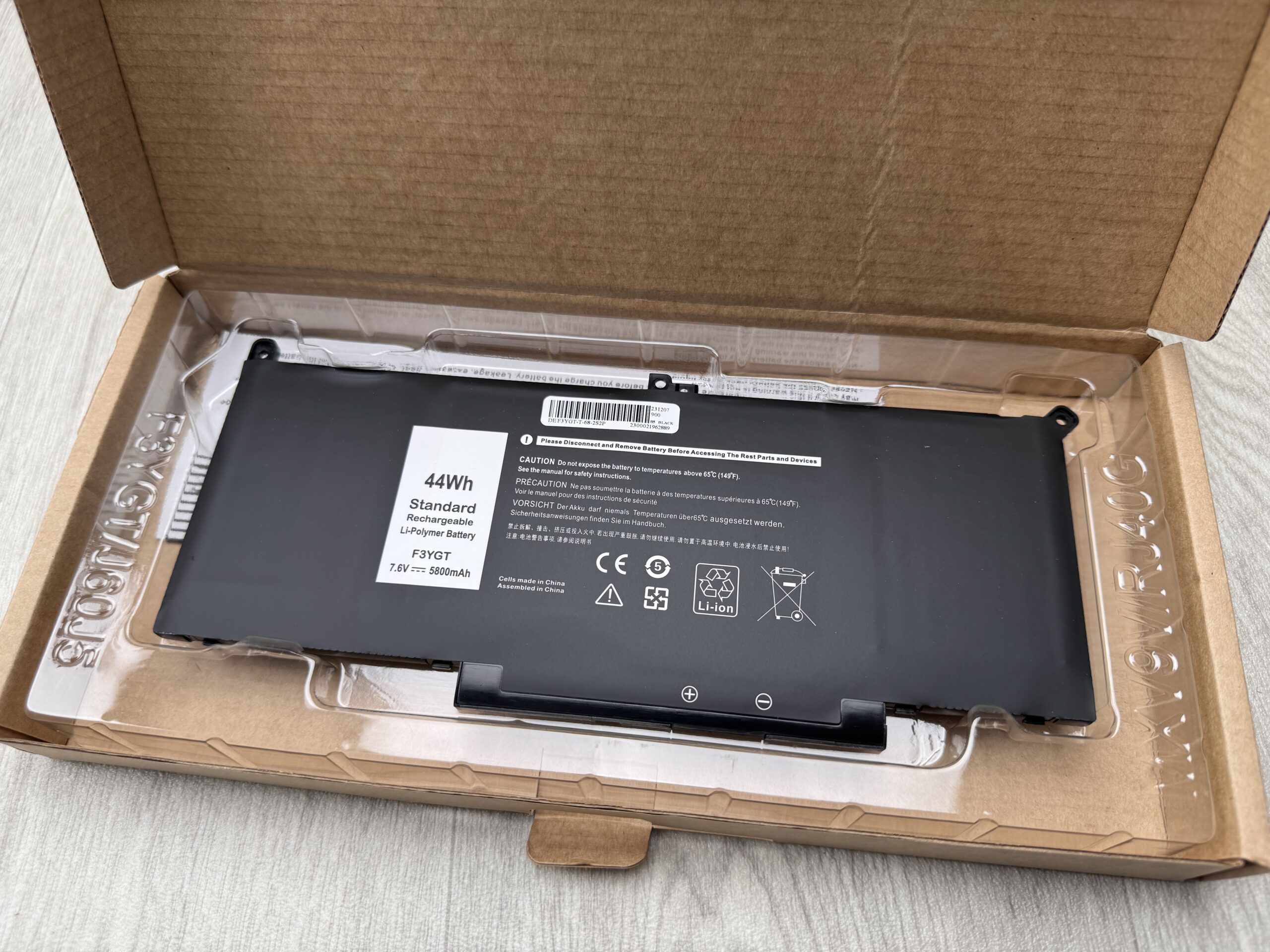 Nytt! Batteri Dell Latitude 7280 7290 7380 7390 7480 7490 F3YGT 44Wh 5800mAh